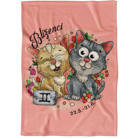 Deka 200 x 140 cm Kočičí znamení - Blíženci ~ 1