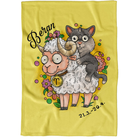 Deka 200 x 140 cm Kočičí znamení - Beran ~ 1