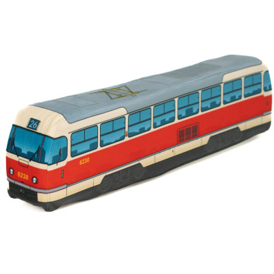 Plyšová Tramvaj 52 cm červená
