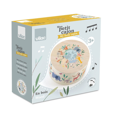 Vilac Dřevěný cajón bubínek Zvířata světa ~ 6