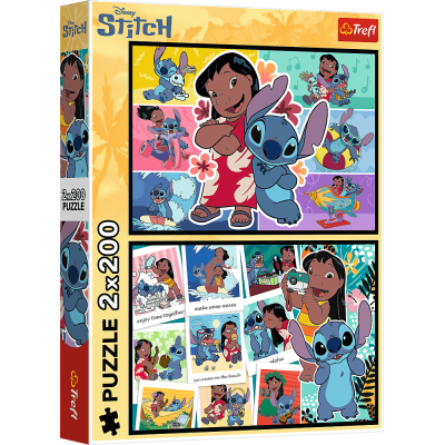 TREFL Puzzle Lilo a Stitch: Šťastný život 2x200 dílků