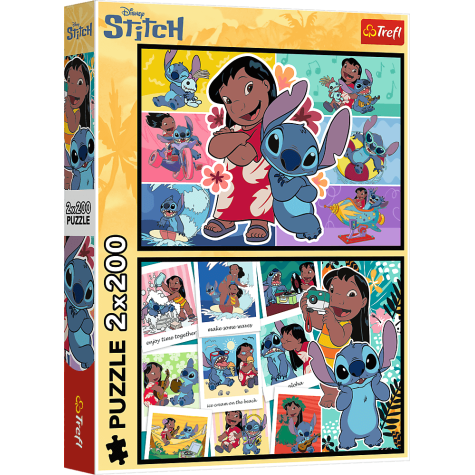 TREFL Puzzle Lilo a Stitch: Šťastný život 2x200 dílků ~ 1