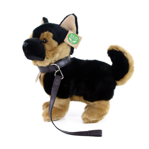 Plyšový pes německý ovčák s vodítkem stojící 23 cm ECO-FRIENDLY ~ 3