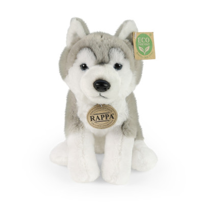 Rappa Plyšový pes husky sedící 23 cm SOFT COLLECTION, ECO-FRIENDLY