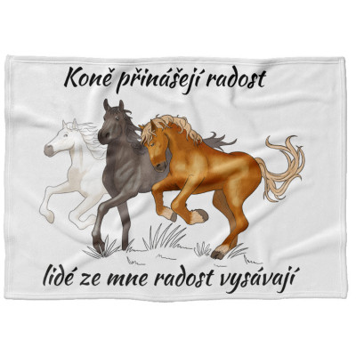 Deka 200 x 140 cm - Koně přinášejí radost