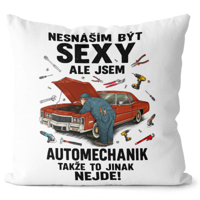 Polštář 40 x 40 cm - Sexy automechanik