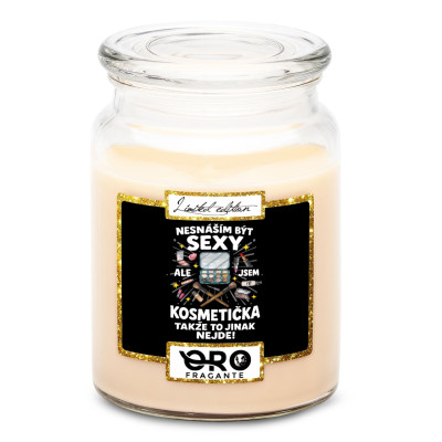 Svíčka ve skle 500 g - Sexy kosmetička - vanilka