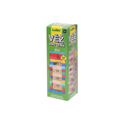 Wiky Věž dřevěná Jenga s čísly 54 dílků ~ 2