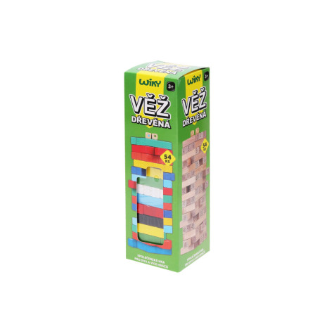 Wiky Jenga Věž dřevěná barevná 54 dílků ~ 1
