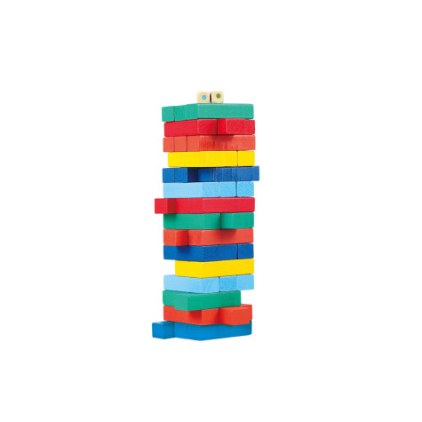 Wiky Jenga Věž dřevěná barevná 54 dílků ~ 3