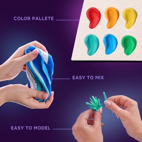 OKTO SENSORY ART 3D Výtvarná modelovací sada DIY s dřevěným rámem - Oceán ~ 7