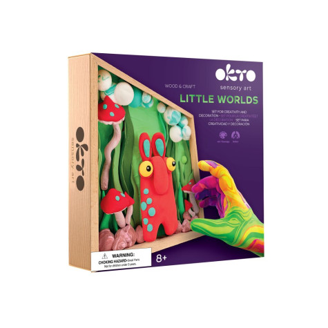 OKTO SENSORY ART 3D Výtvarná modelovací sada DIY s dřevěným rámem - Skřítek ~ 3