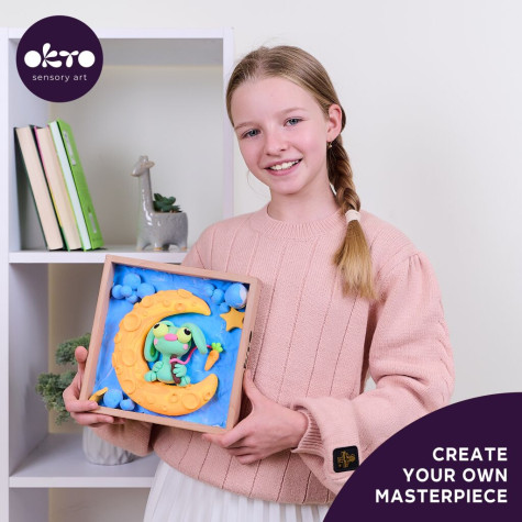OKTO SENSORY ART 3D Výtvarná modelovací sada DIY s dřevěným rámem - Zajíček ~ 5