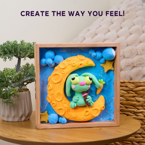OKTO SENSORY ART 3D Výtvarná modelovací sada DIY s dřevěným rámem - Zajíček ~ 6