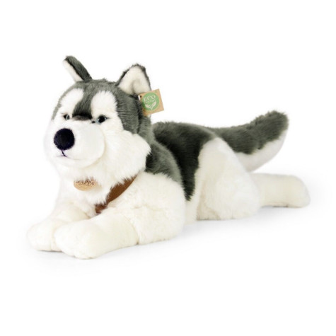Rappa Plyšový pes husky s obojkem ležící 60 cm ECO-FRIENDLY ~ 1