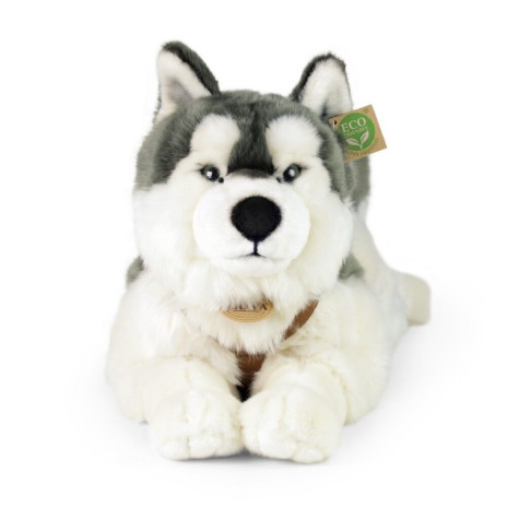 Rappa Plyšový pes husky s obojkem ležící 60 cm ECO-FRIENDLY ~ 3