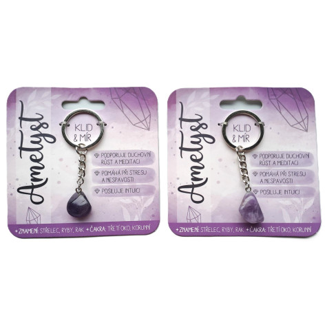 Nekupto Klíčenka s polodrahokamy Ametyst ~ 3