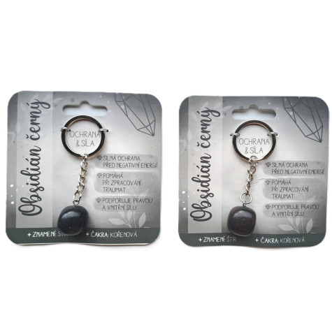 Nekupto Klíčenka s polodrahokamy Obsidián černý ~ 3