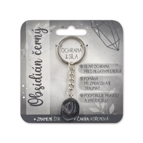 Nekupto Klíčenka s polodrahokamy Obsidián černý ~ 1