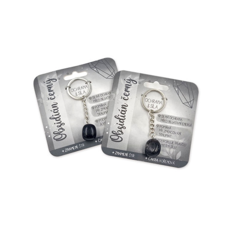 Nekupto Klíčenka s polodrahokamy Obsidián černý ~ 2