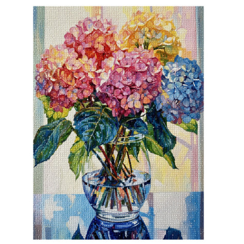 Diamantový obrázek malování 40x30cm - Kytice hortenzie Maaleo 26770 ~ 2