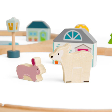 Bigjigs Toys Dřevěná vláčkodráha u lesa ~ 4