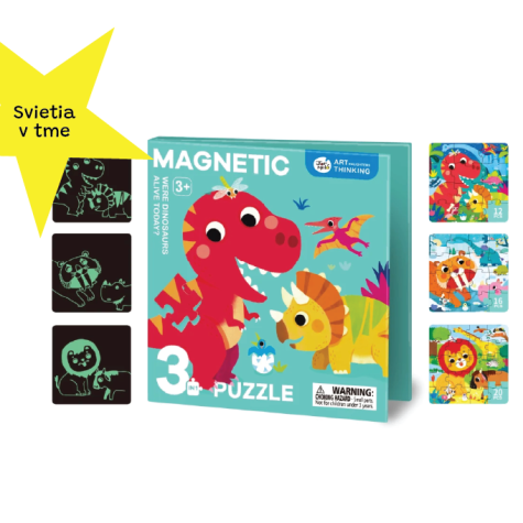 Jarmelo Magnetické svítící puzzle 3v1 Dinosauři ~ 2