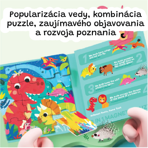 Jarmelo Magnetické svítící puzzle 3v1 Dinosauři ~ 4