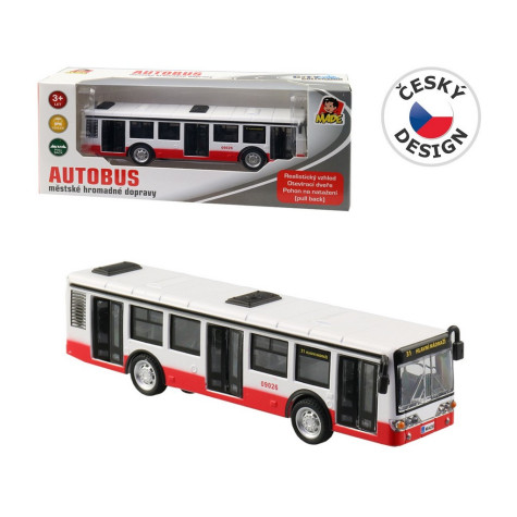 MaDe Autobus kovový na zpětný chod 16cm ~ 1