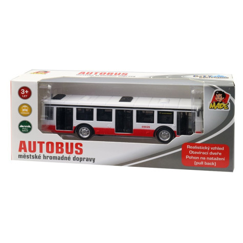 MaDe Autobus kovový na zpětný chod 16cm ~ 3