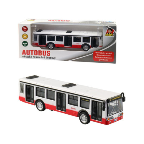 MaDe Autobus kovový na zpětný chod 16cm ~ 5