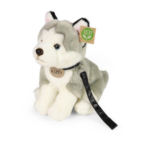 Rappa Plyšový pes husky sedící s vodítkem 28 cm ECO-FRIENDLY ~ 1