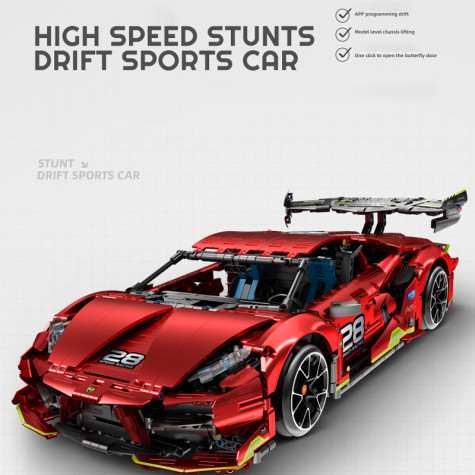 iM.Master Stavebnice Závodní super drift auto RC červené 1835 dílků ~ 3