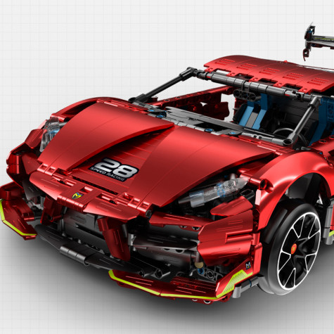 iM.Master Stavebnice Závodní super drift auto RC červené 1835 dílků ~ 4
