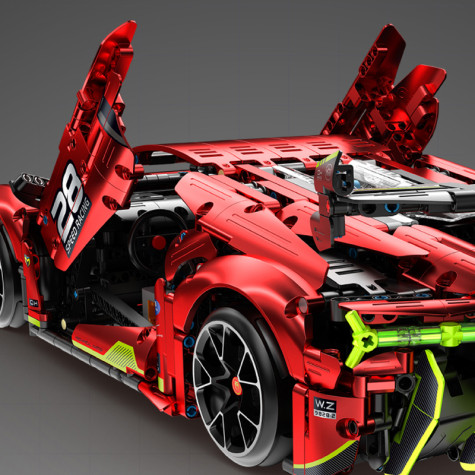 iM.Master Stavebnice Závodní super drift auto RC červené 1835 dílků ~ 5