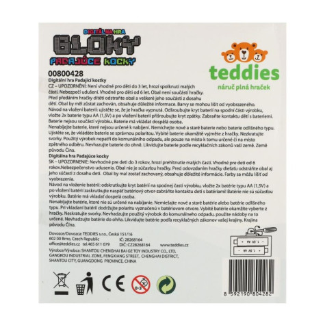 Teddies Digitální hra Bloky padající kostky Konzole ~ 5