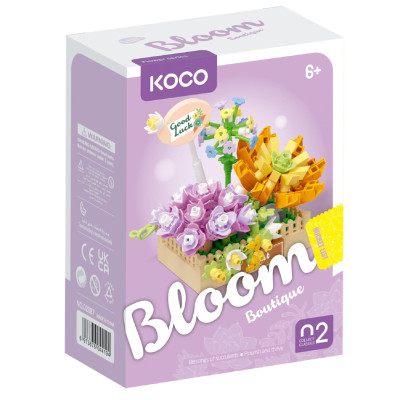 KOCO Stavebnice mini Květinové aranžmá sukulentů 295 ks