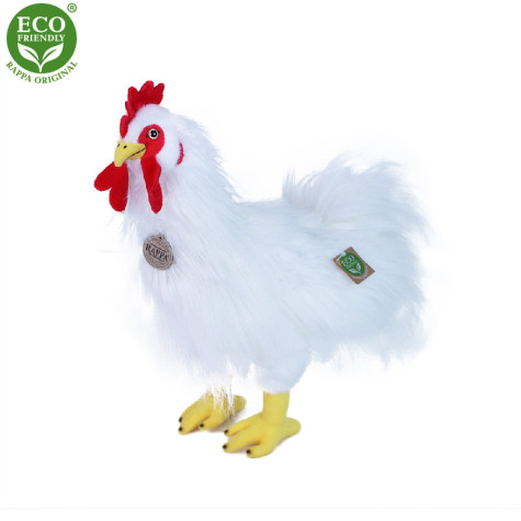 Rappa Plyšový kohout bílý stojící 33 cm ECO-FRIENDLY ~ 1