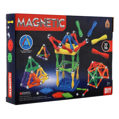 Magnetická stavebnice 77ks plast/kov