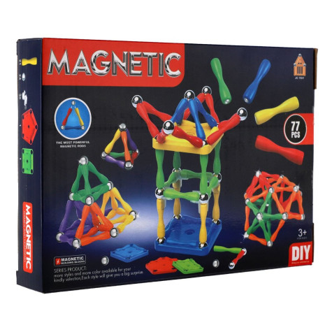 Magnetická stavebnice 77ks plast/kov ~ 1