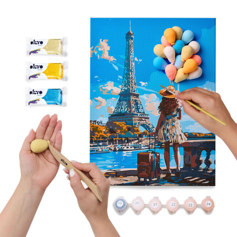 OKTO SENSORY ART výtvarná sada s malováním 30x40 cm - Greetings from Paris ~ 6