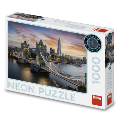 Dino Puzzle neon Soumrak nad Tower Bridge 1000 dílků