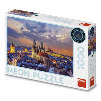Dino Puzzle neon Pohled na Hradčany 1000 dílků