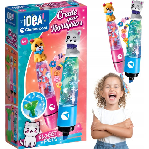 CLEMENTONI IDEA Kreativní sada pro výrobu zvýrazňovačů Sweet Pets ~ 3