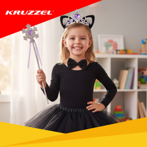Dětský kostým Kočičí princezna fialová 3-10 let Kruzzel 26474 ~ 3