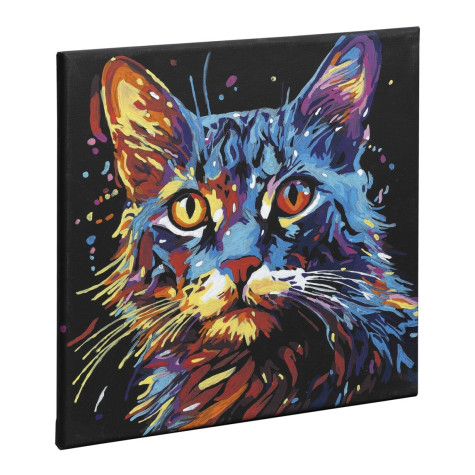 Grafix Malování podle čísel 30x30cm na černé plátno - Kočka ~ 2