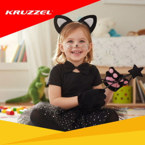 Dětský kostým Kočka černá 3-10 let Kruzzel 26745 ~ 2