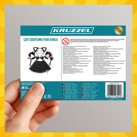 Dětský kostým Kočka černá 3-10 let Kruzzel 26745 ~ 7