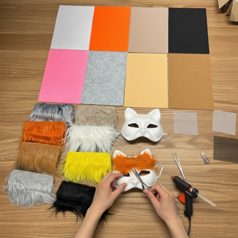 DIY Kočičí maska bílá 6 ks + příslušenství Maaleo 26570 ~ 4