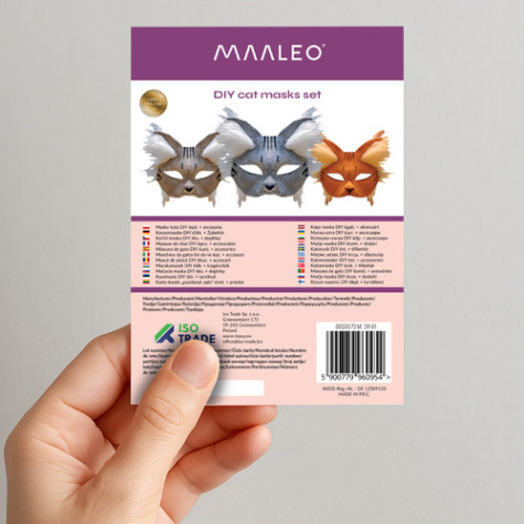 DIY Kočičí maska bílá 6 ks + příslušenství Maaleo 26570 ~ 10
